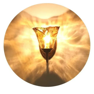 Amber glass wall sconce vintage style metal bracket wall light