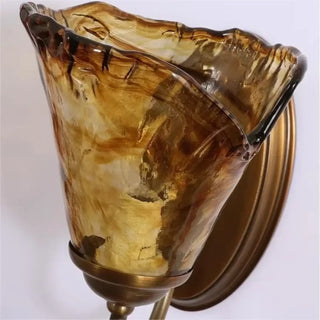 E14 LED amber glass wall sconce IP65 warm 3000K vintage