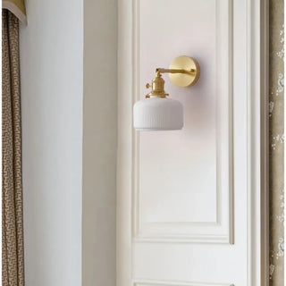 White ceramic gold wall lamp – Scandinavian IP65 fixture