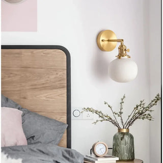 Ceramic effect wall sconce E27 IP65 – gold brass white