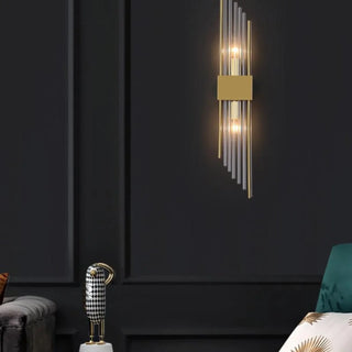 Art Deco antique wall sconce G9 5W LED gold black aluminium glass