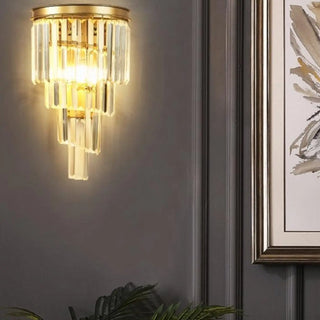Vintage gold Art Deco wall light G4 LED clear acrylic hallway