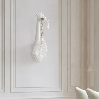Giraffe head wall light – white glass E27 LED 5W