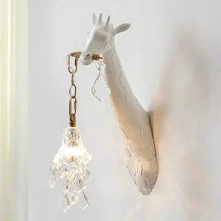 White giraffe head wall sconce E27 LED 5W – glass 40cm