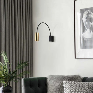 Black gold arc wall light G9 LED aluminium 50cm designer sconce