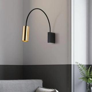 Sculptural arc wall sconce G9 LED black gold aluminium modern
