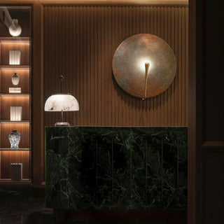 Gray brass circle wall lamp – colorful modern design