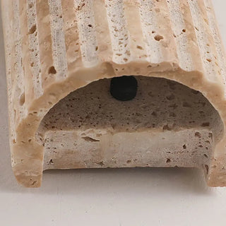 TEPI rustic stone texture wall sconce installed