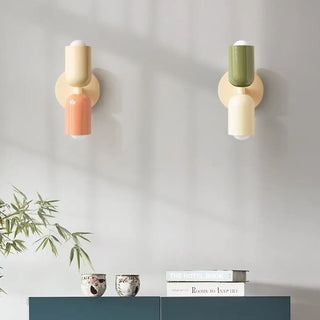 Two-tone art deco wall light E27 5W LED beige pink red green