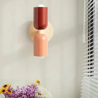 Geometric two-tone wall sconce E27 pastel Scandinavian LED