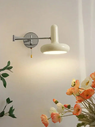 EVE white wall sconce silver articulated arm modern