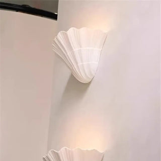 White seashell wall light IP65 modern sculptural view