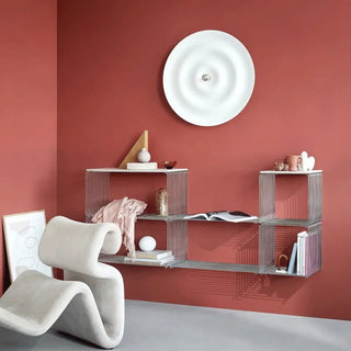 White wavy wall sconce E27 LED aluminum small 40cm