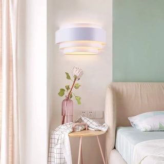 multi-layered white wall sconce E27 LED IP65 – modern