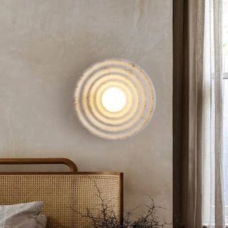 White natural texture wall sconce G4 – IP65 Ø22cm beige finish