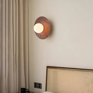 WOODEN natural wood effect wall sconce warm authentic