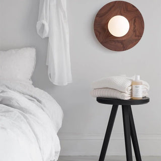 WOODEN wall sconce wood effect installed Scandinavian