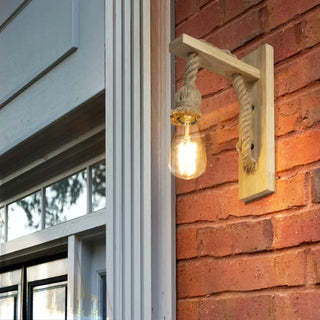 MARIN wall sconce close-up sailor rope and wood texture