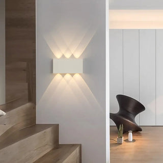 White wood LED wall sconce 6 lights – IP65 6W 16×7.8cm indoor