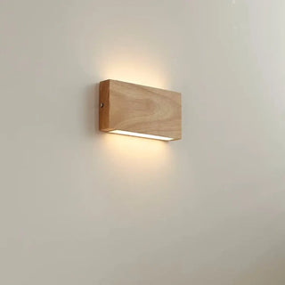 Wood wall lamp side angle – G4 8W rectangular 20×10cm brown beige