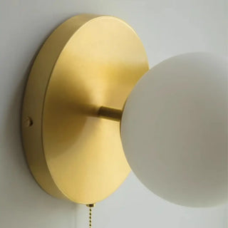 gold wood globe wall light – modern minimalist sconce