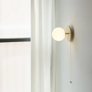 wood globe wall sconce gold G9 LED – Scandinavian minimalist
