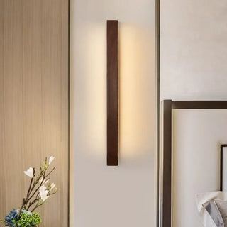 Zen wooden wall light medium 80cm LED dimmable brown