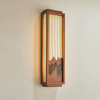 Wood wall sconce artisan G9 LED brown 22.5cm indoor warm light