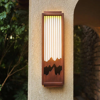 Handcrafted wood wall sconce G9 20W LED brown natural warm light