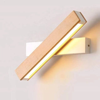 Scandinavian wood aluminium bar sconce G4 LED white M modern