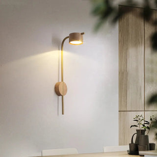 Wooden adjustable wall sconce G9 beige – dimmable IP65 front view