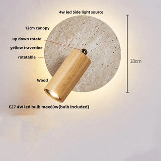 Natural wood wall lamp E27 LED pull chain variant