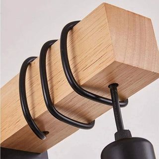Wood aluminium wall light E27 8W industrial black white modern
