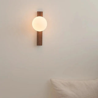 Modern walnut wall light LED brown – three-quarter