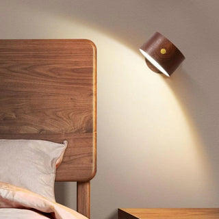 Dark brown wooden wall sconce G4 LED compact IP20 modern