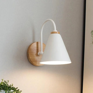 Wood aluminium wall lamp E27 8W LED grey Scandinavian bedroom