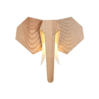 Bull wood wall sconce sculptural LED art statement piece