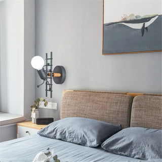 Snowman wall sconce E27 LED – gray industrial modern light
