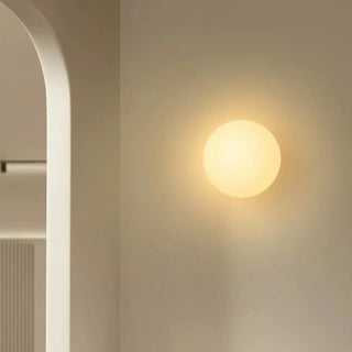 Frosted white glass ball wall sconce G9 10W – front view
