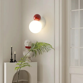 White and green glass ball wall sconce – dimmable G9 3000K warm glow