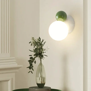 Green colored ball glass wall sconce G9 7W – dimmable indoor light