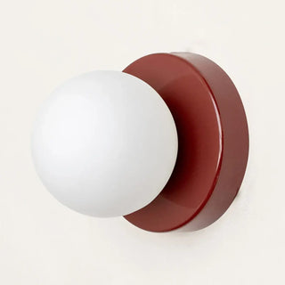 white ball wall light red bracket – colorful IP65 sconce