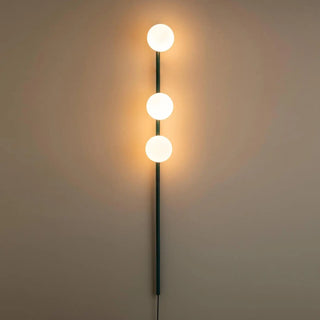 Pink glass globe wall sconce G9 LED 3 balls Scandinavian modern
