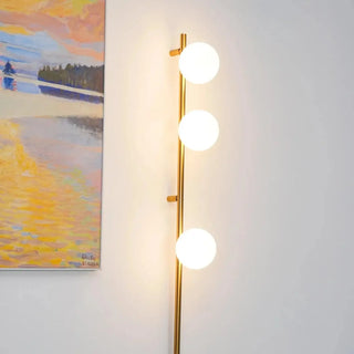 Black glass ball wall lamp G9 LED 3 lights 123cm modern