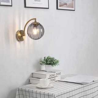 Tinted glass ball wall sconce E14 LED – black 22.7cm