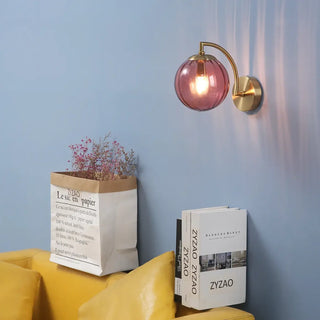 Red glass ball wall light E14 LED – 22.7×15cm
