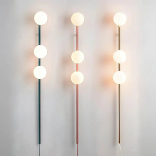 Pink gold black multi-globe wall sconce G9 LED modern tall