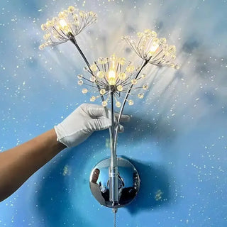 dandelion wall sconce silver G4 LED 3-light – Art Deco IP65
