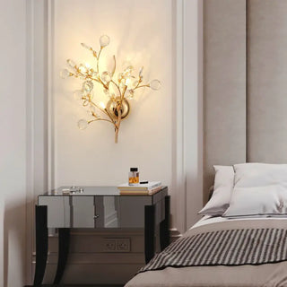 Gold flower bouquet wall lamp – art deco 34×47cm detail