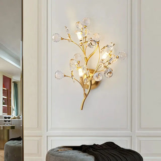Art deco gold flower wall sconce G4 – aluminium glass